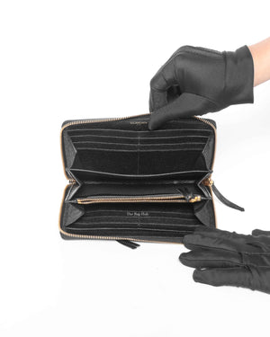 Balenciaga Black Leather Metallic Edge Long Zipped Around Wallet-11