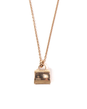 Hermes 18K Rose Gold Kelly Bag Pendant and Necklace with Diamonds-4