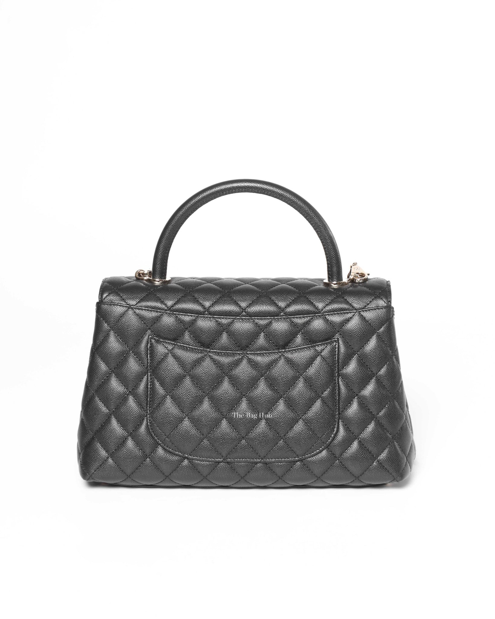 Chanel Black Caviar Medium Coco Handle Flap Shoulder Bag