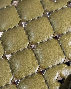 Valentino Garavani Green Leather Rockstud Spike Compack Wallet-14