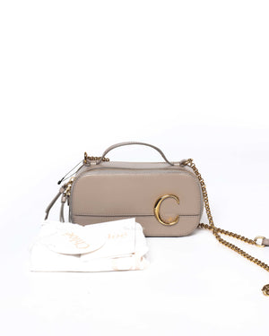 Chloe Motty Grey Shiny Calfskin C Vanity Bag