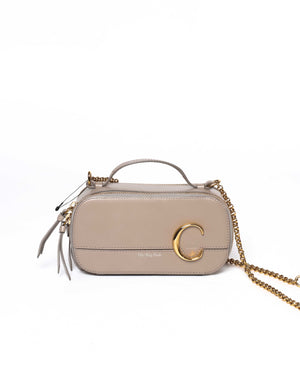 Chloe Motty Grey Shiny Calfskin C Vanity Bag