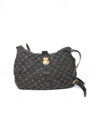 Louis Vuitton Black Denim Slightly Hobo Bag-2