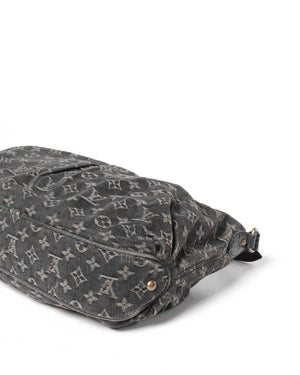 Louis Vuitton Black Denim Slightly Hobo Bag-10