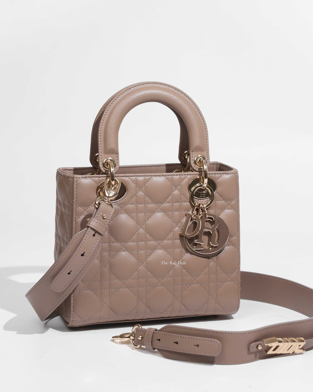 Dior Warm Taupe Lambskin Small Lady Dior My ABCDior Bag-1