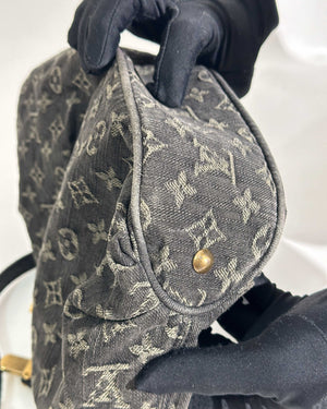 Louis Vuitton Black Denim Slightly Hobo Bag-20