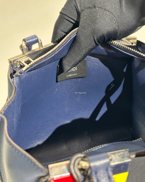Fendi Navy Blue Leather 3Jours Studded Mini Bag-23