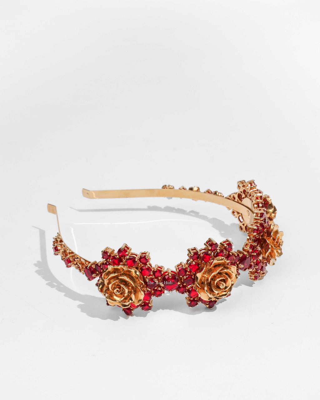 Prada Gold/Red Jewel Embellished Headband