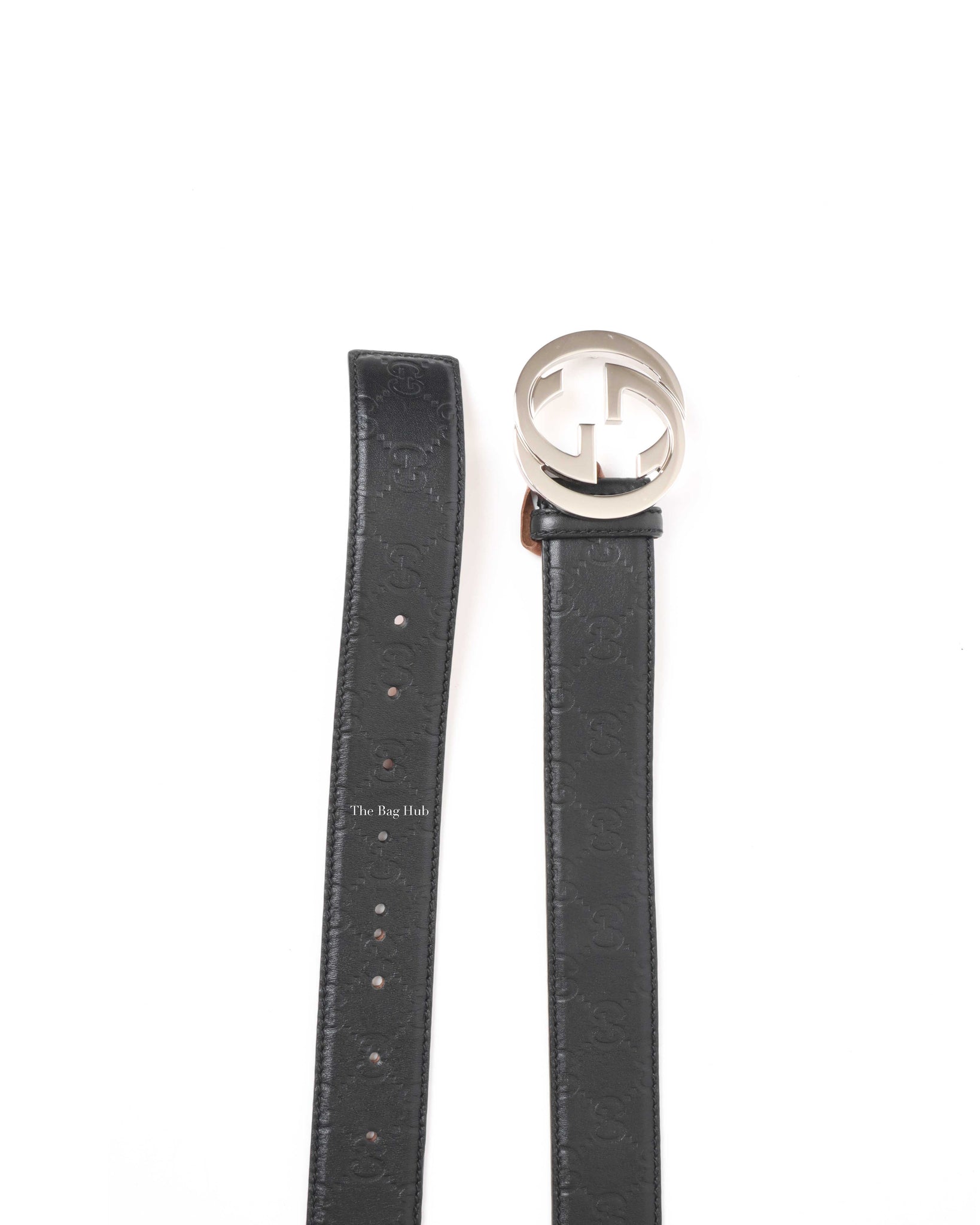 Gucci Black Gucci Signature Leather Interlocking G Buckle Belt
