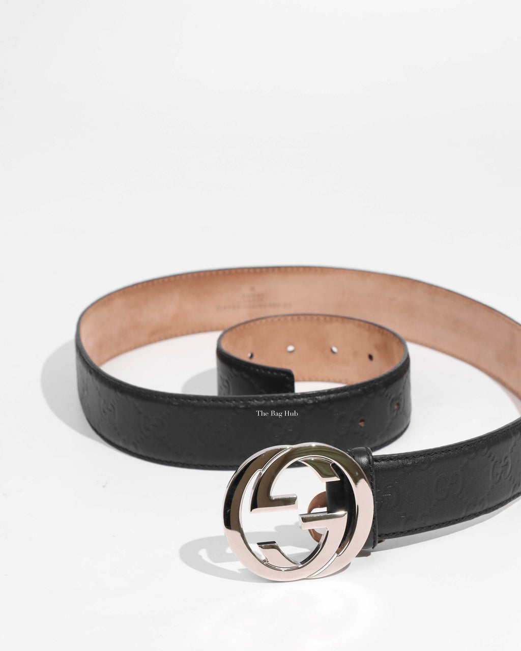 Gucci Black Gucci Signature Leather Interlocking G Buckle Belt