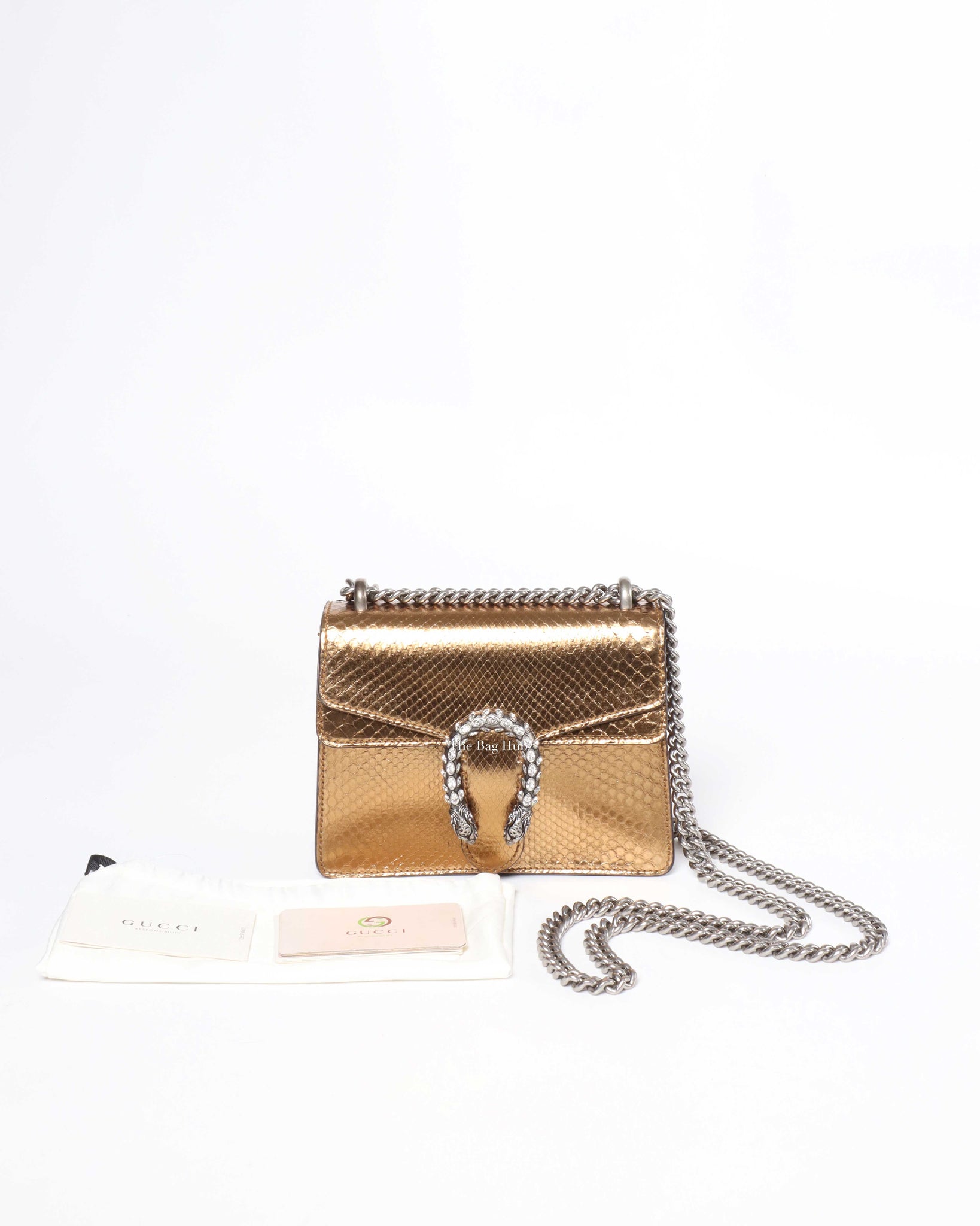 Gucci Gold Python Jewel Embellished Mini Dionysus Crossbody Bag-13