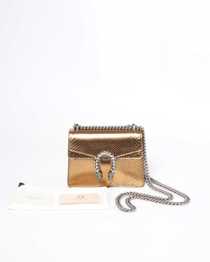Gucci Gold Python Jewel Embellished Mini Dionysus Crossbody Bag-13