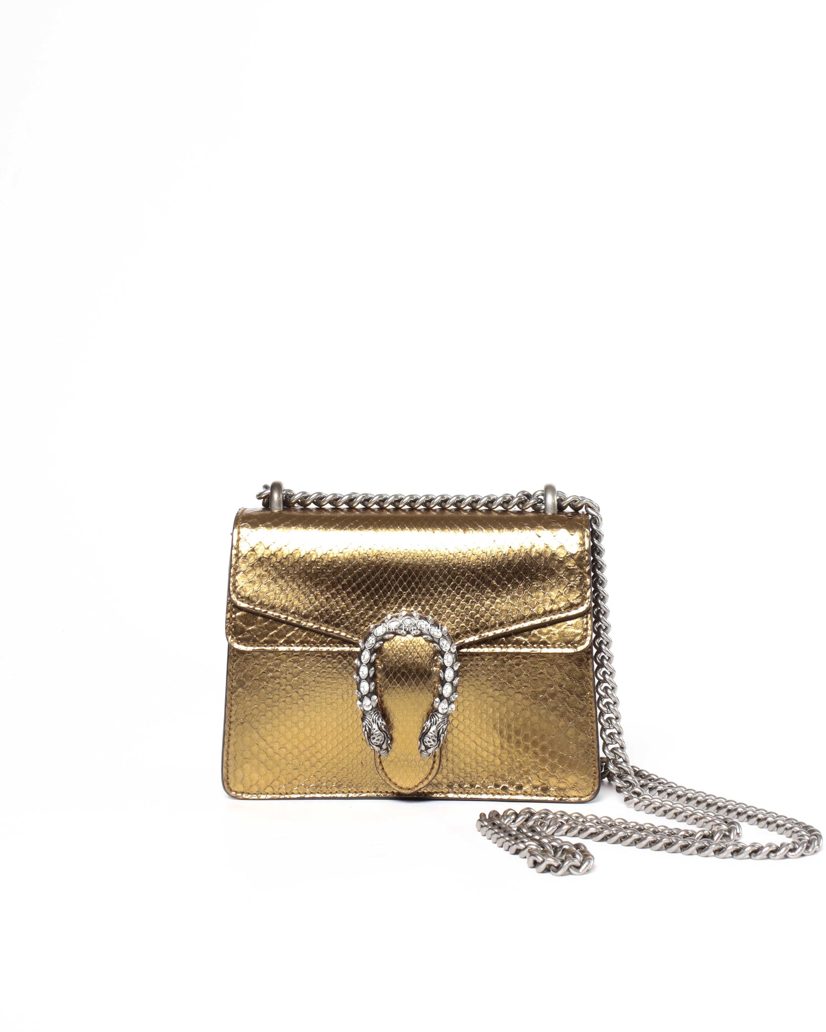 Gucci Gold Python Jewel Embellished Mini Dionysus Crossbody Bag-2