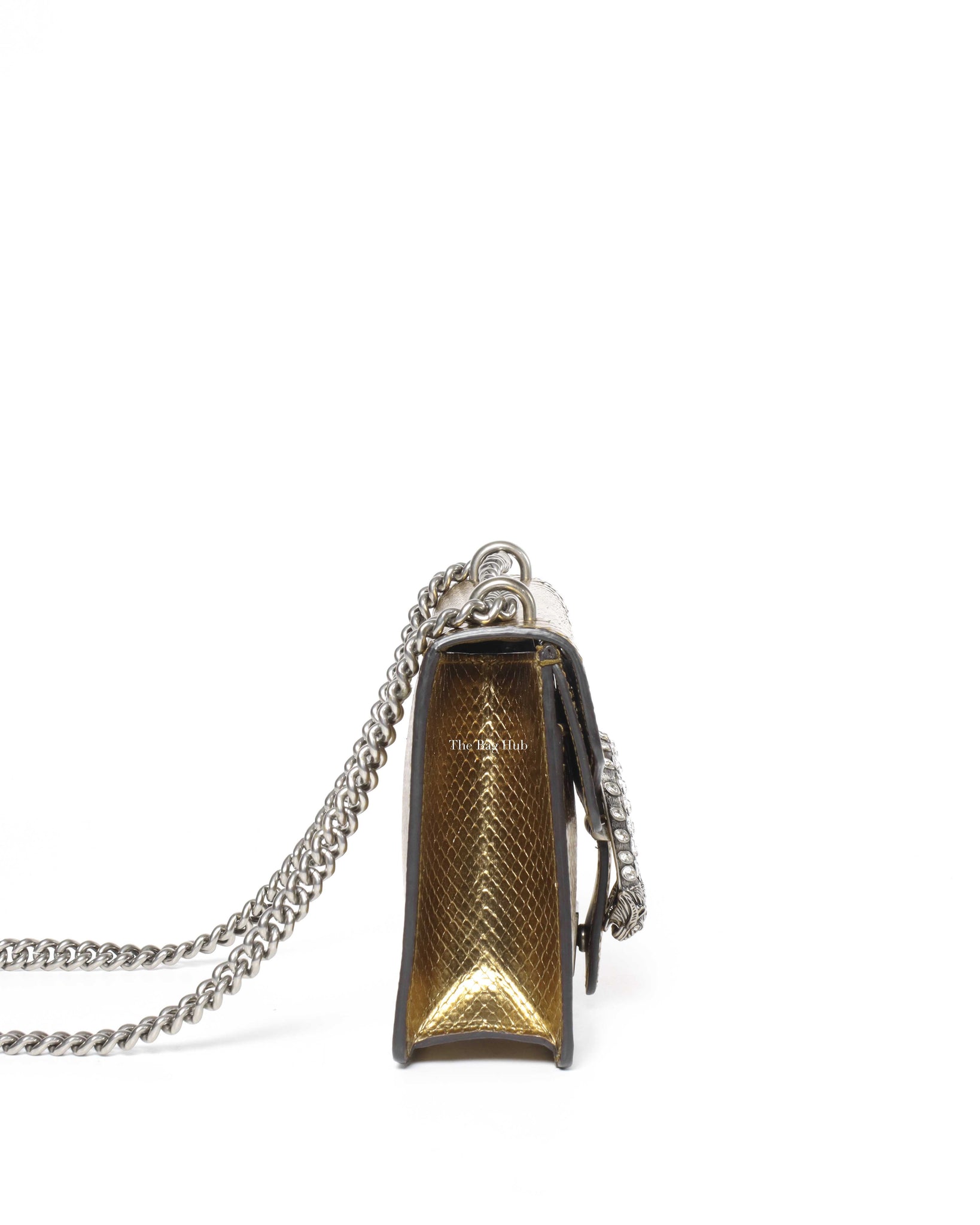 Gucci Gold Python Jewel Embellished Mini Dionysus Crossbody Bag-4