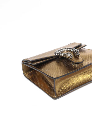 Gucci Gold Python Jewel Embellished Mini Dionysus Crossbody Bag-6