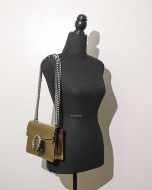 Gucci Gold Python Jewel Embellished Mini Dionysus Crossbody Bag-11