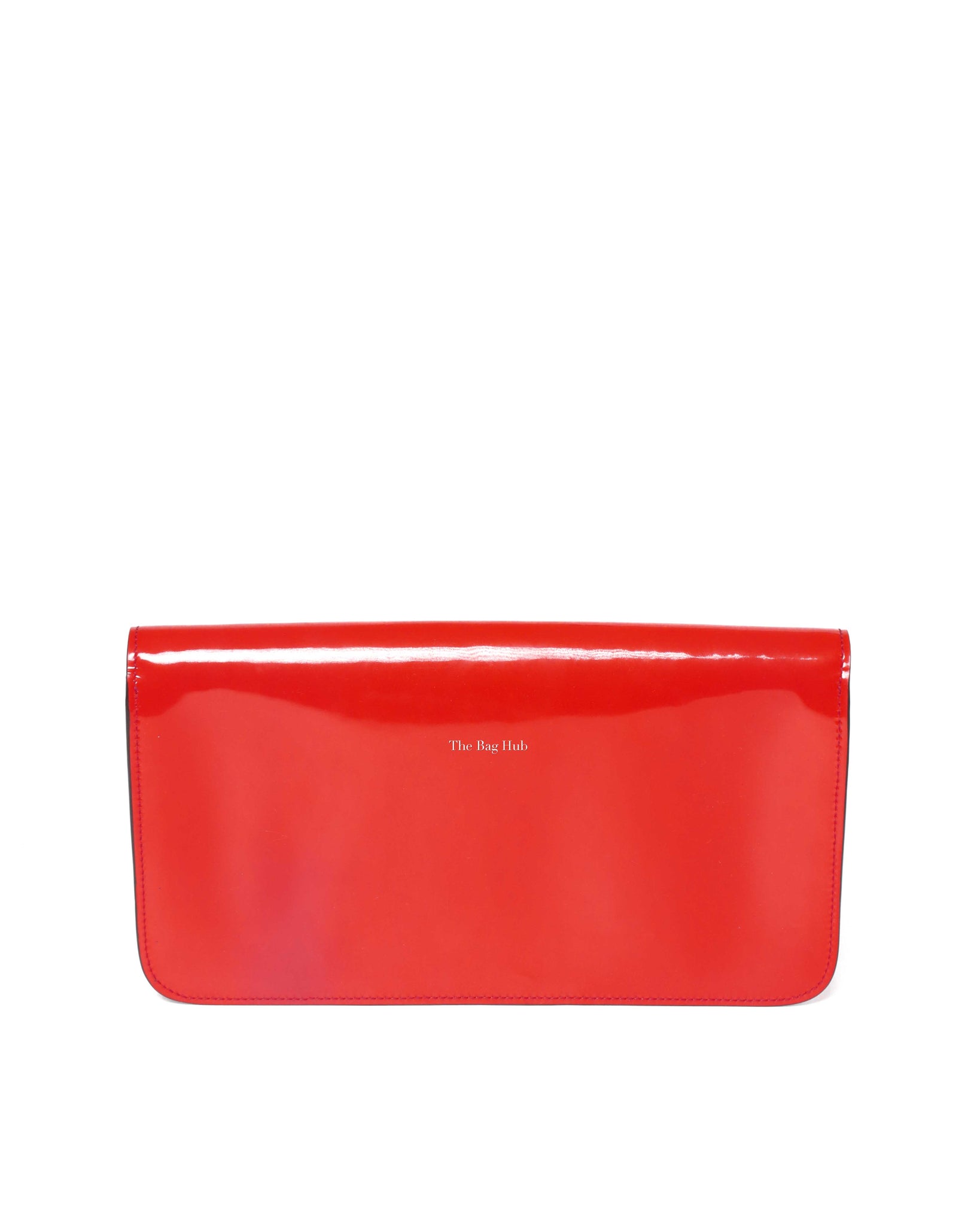 Gucci Red/Orange Patent Leather Bright Bit Clutch-3