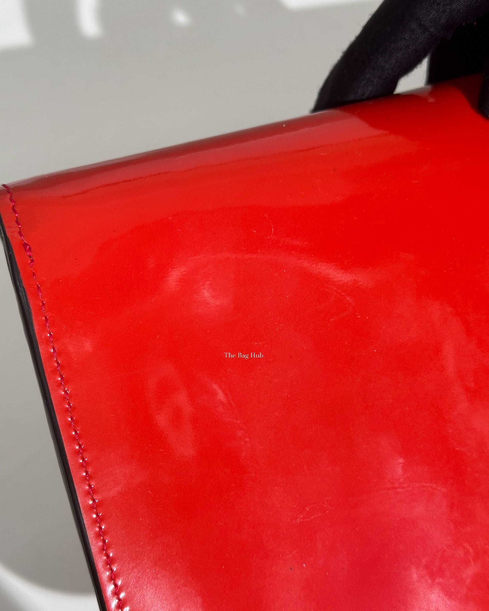 Gucci Red/Orange Patent Leather Bright Bit Clutch-19