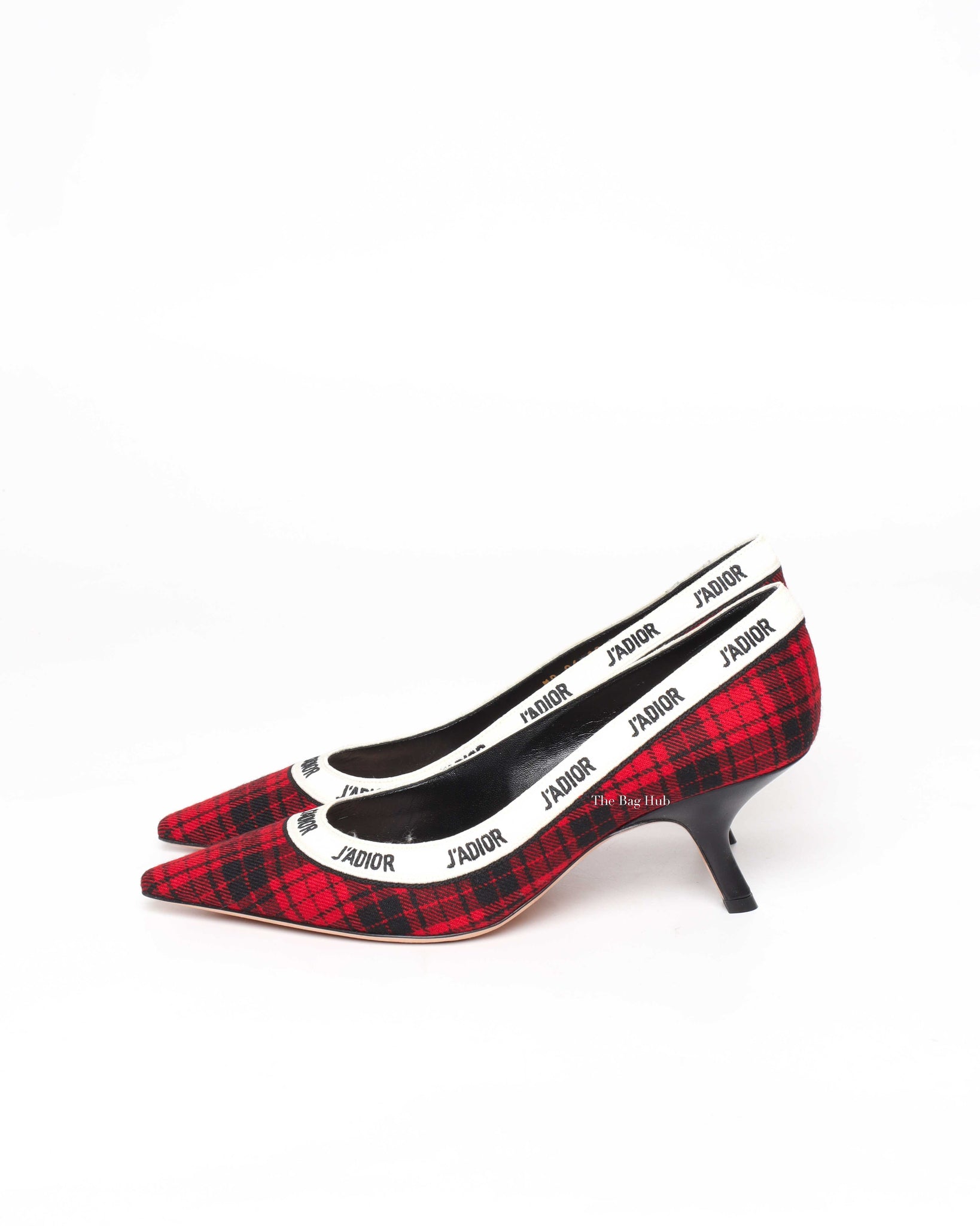 Dior Red/Black Tartan Print J'adior Pumps Size 40-6