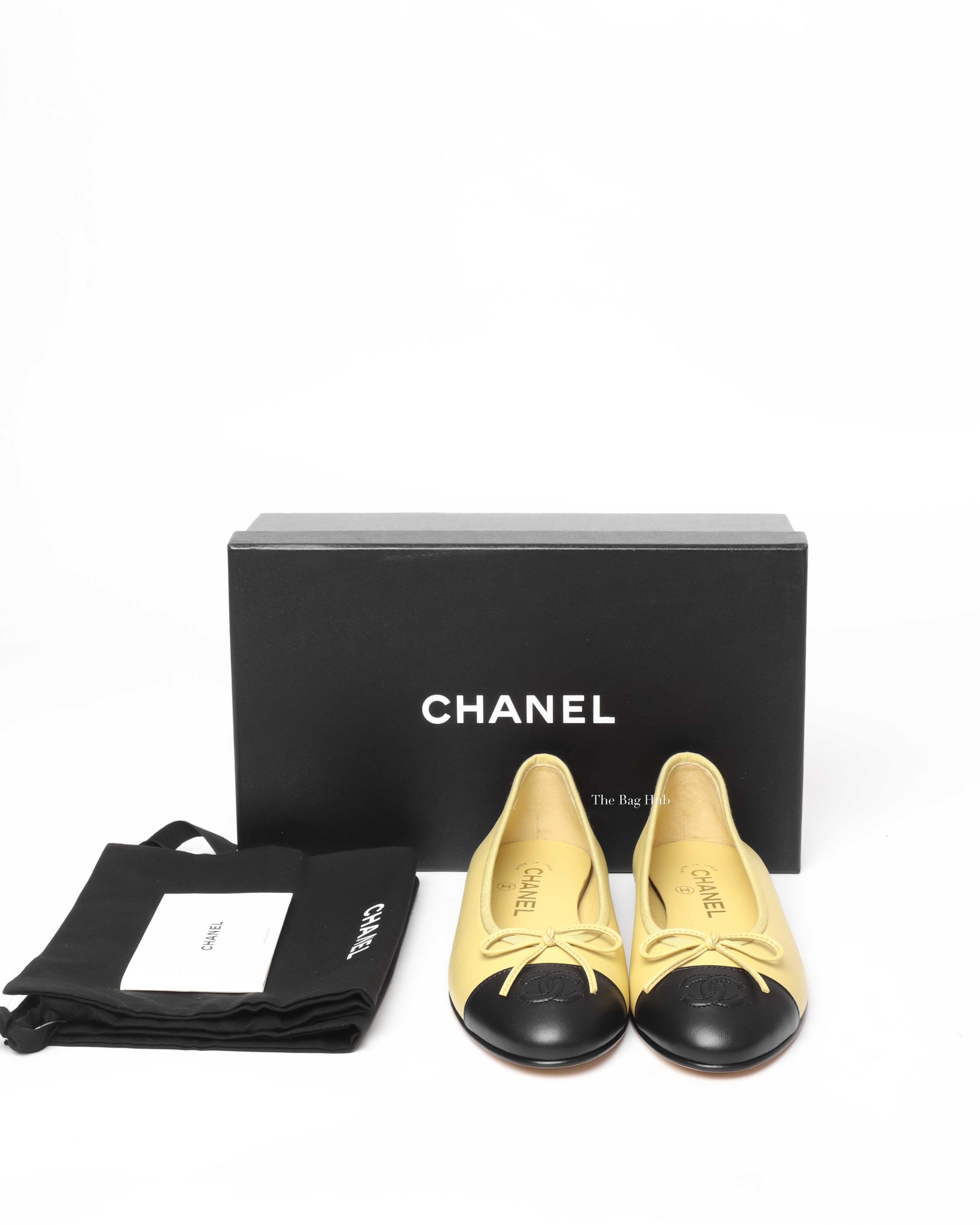 Chanel Yellow/Black Ballet Flats Size 37C-9