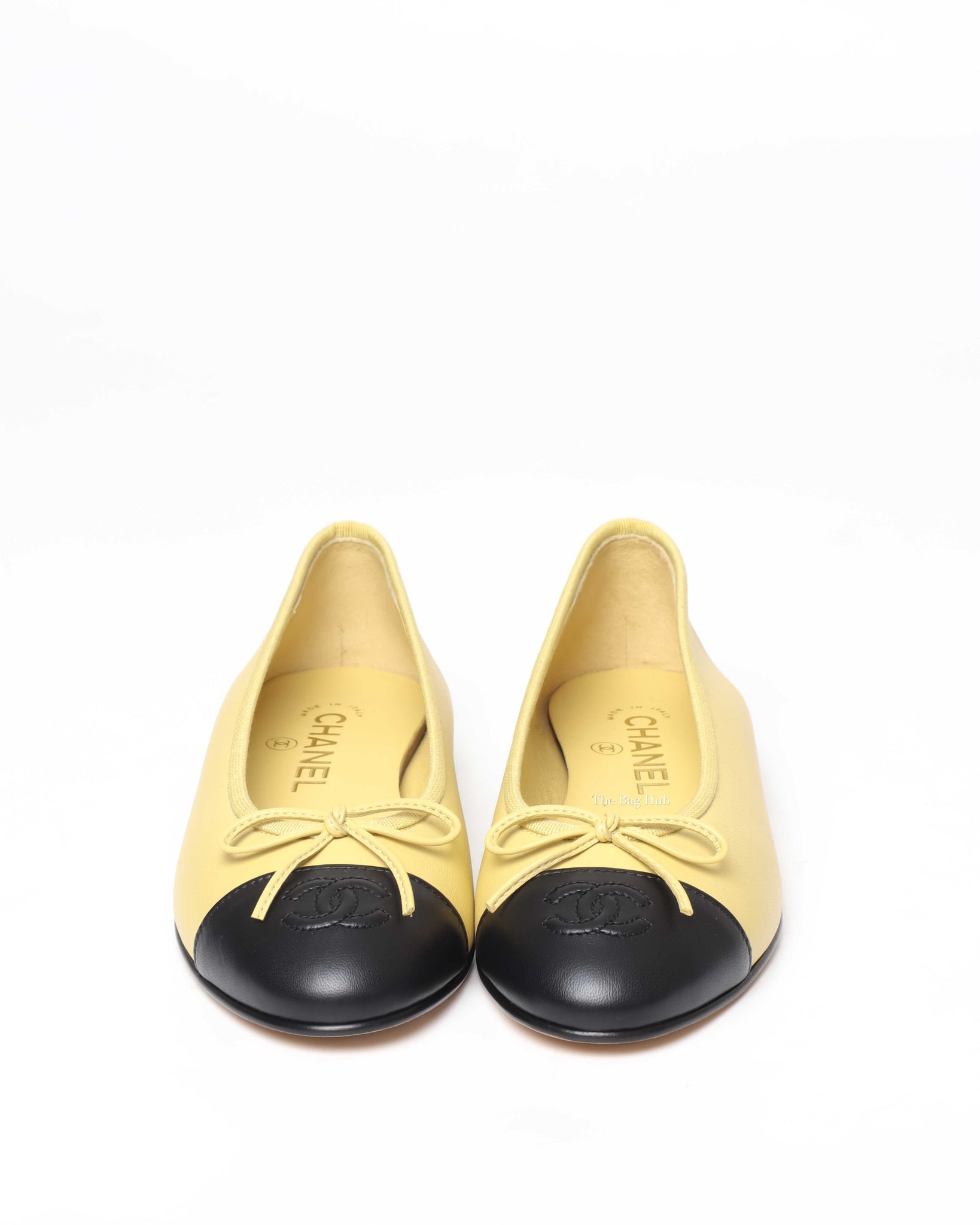 Chanel Yellow/Black Ballet Flats Size 37C-3