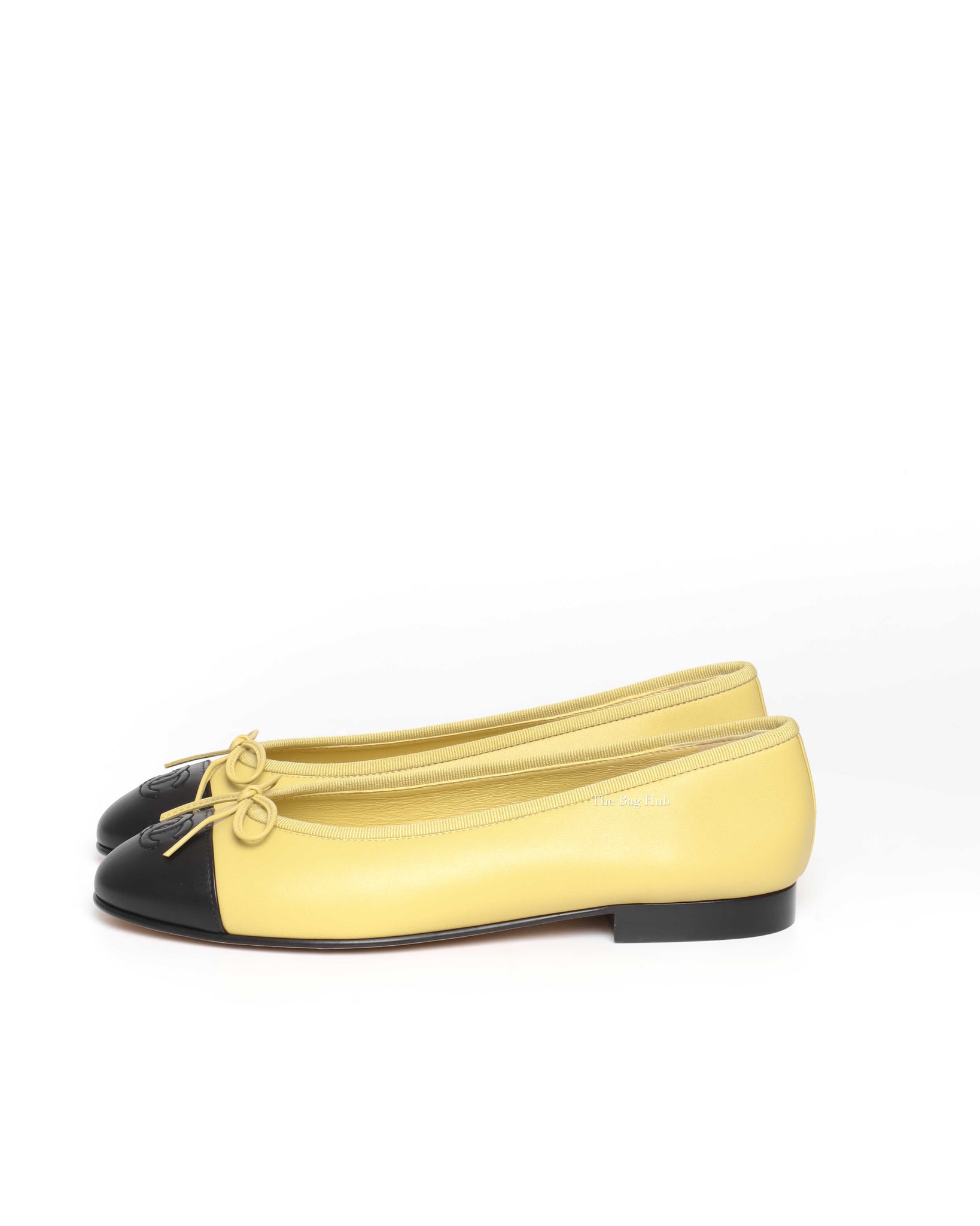 Chanel Yellow/Black Ballet Flats Size 37C-6