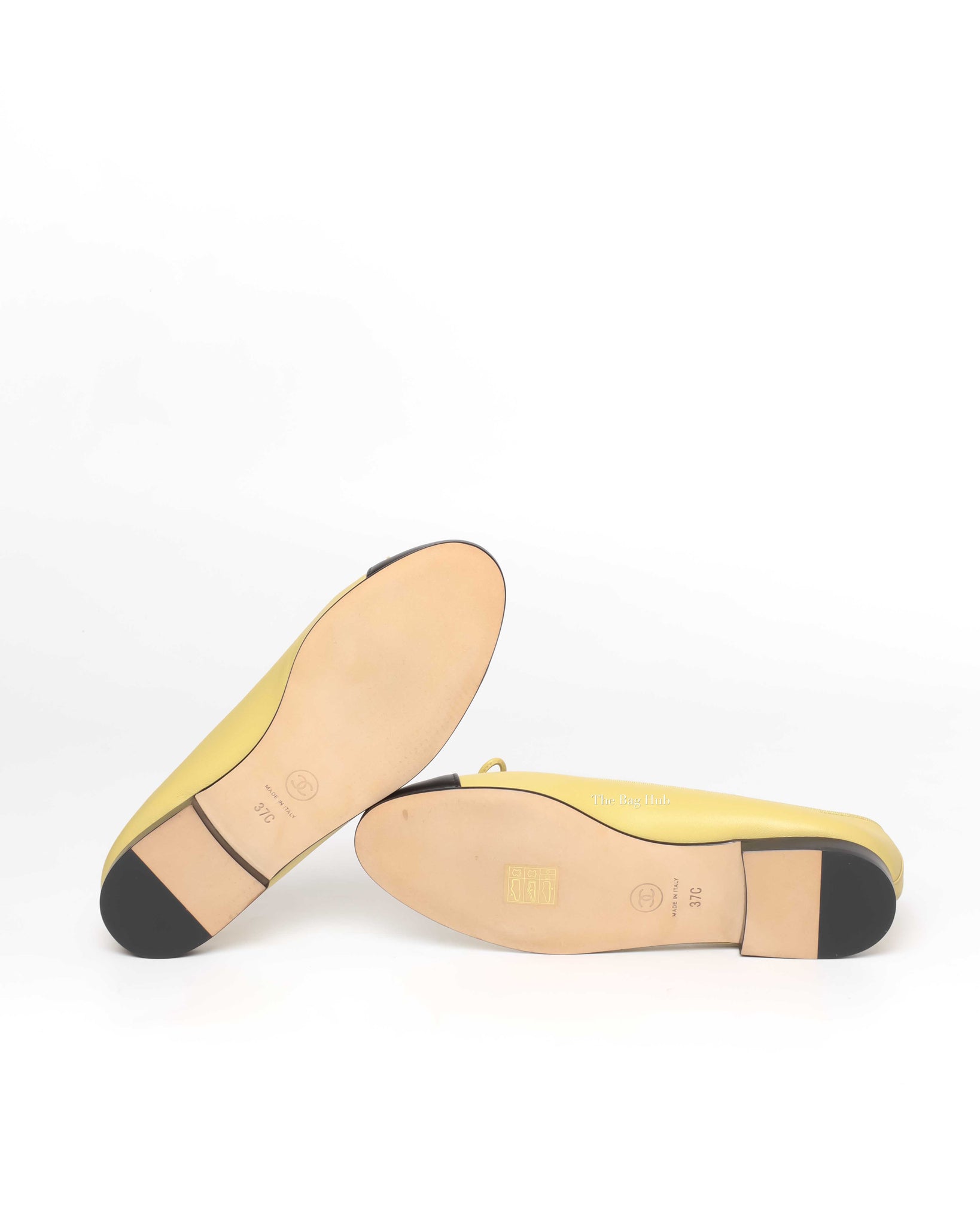 Chanel Yellow/Black Ballet Flats Size 37C-8