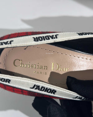 Dior Red/Black Tartan Print J'adior Pumps Size 40-11
