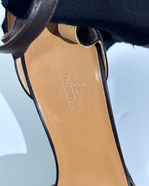 Hermes Brown Leather Sandals Size 39-12