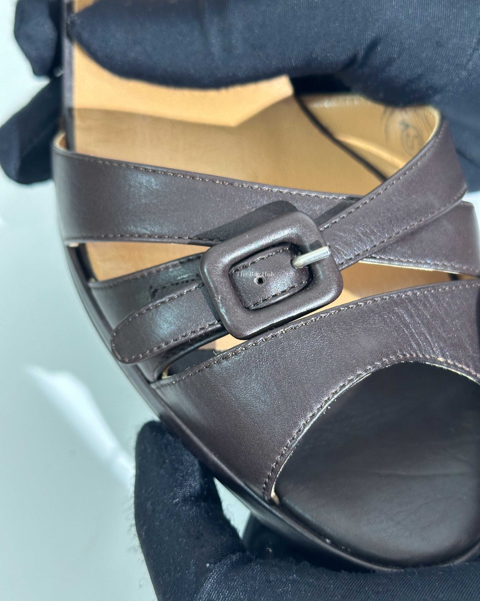 Hermes Brown Leather Sandals Size 39-18