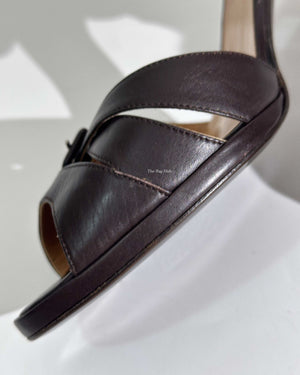 Hermes Brown Leather Sandals Size 39-21