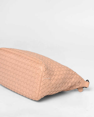 Bottega Veneta Beige Intrecciato Woven Nappa Small Shoulder Bag