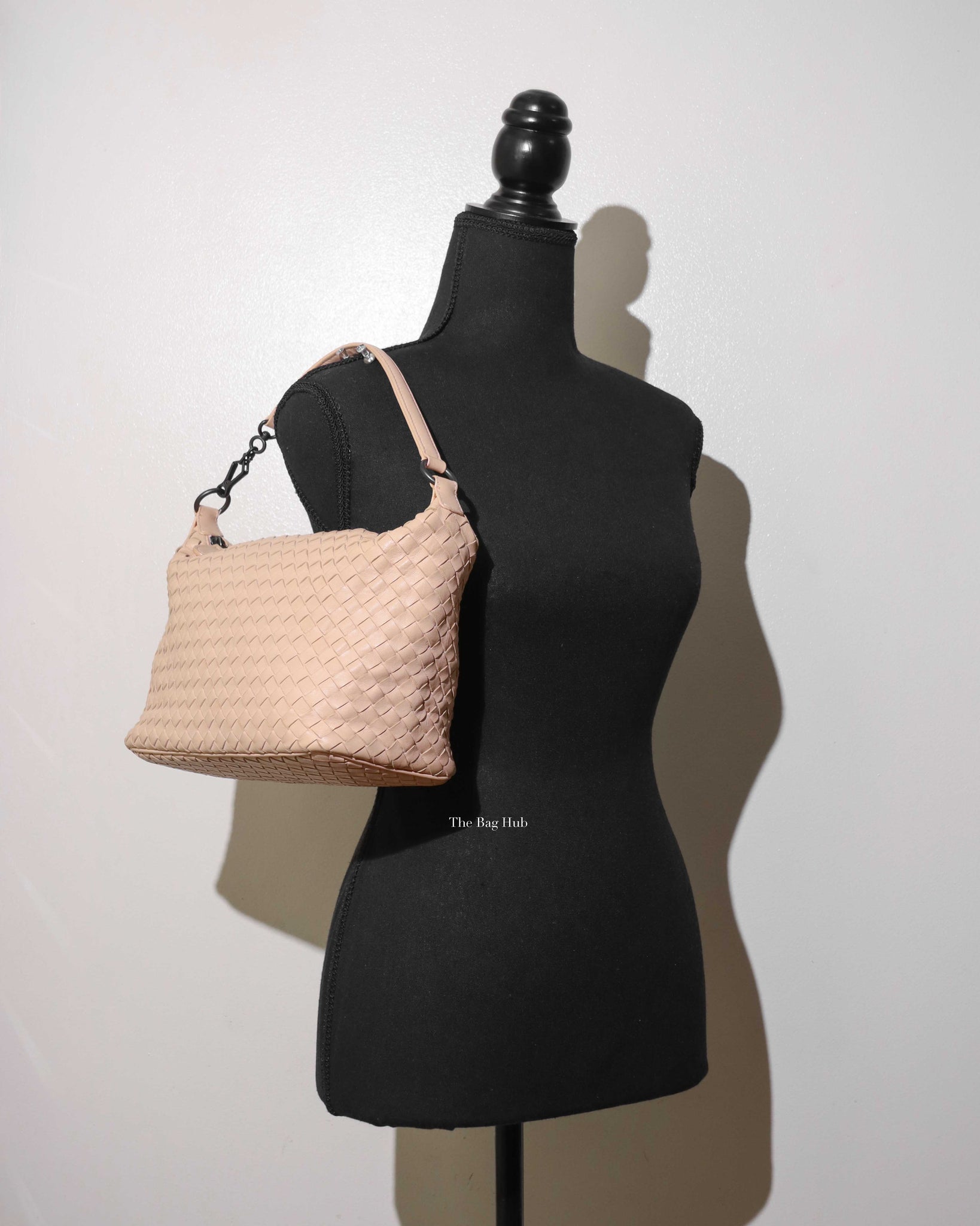 Bottega Veneta Beige Intrecciato Woven Nappa Small Shoulder Bag