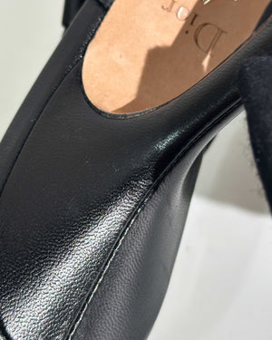 Dior Black Studded J'adior Slingback Pumps Size 38.5-27
