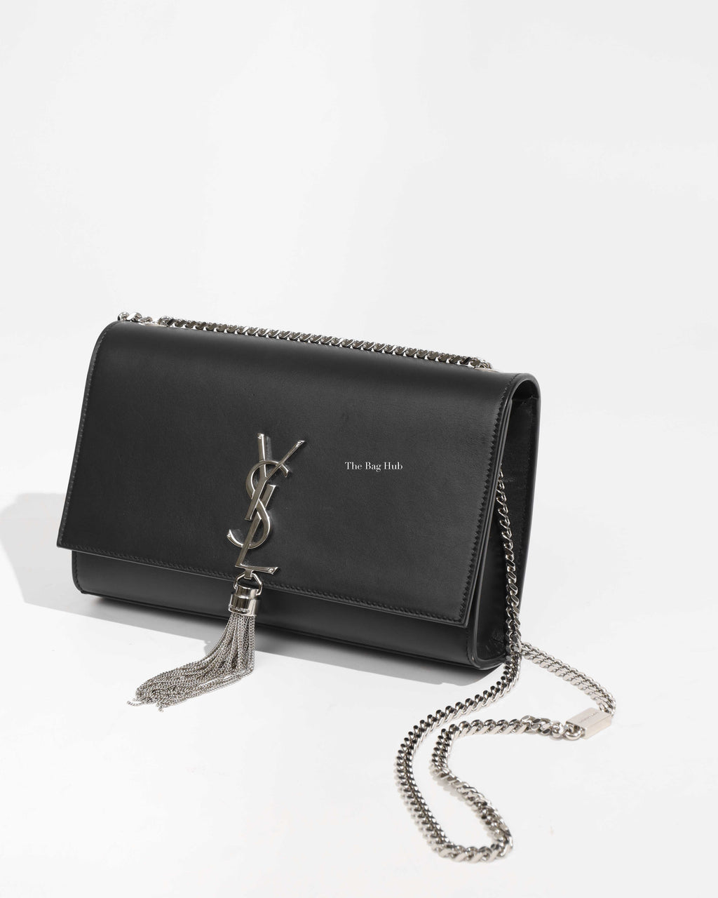 Saint Laurent Black Leather Kate Medium Tassel Bag SHW-1