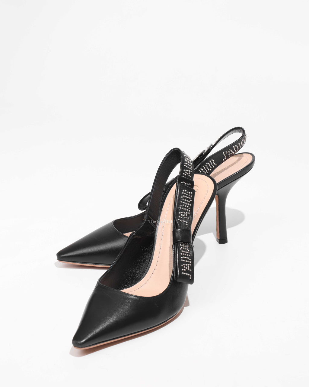 Dior Black Studded J'adior Slingback Pumps Size 38.5-1