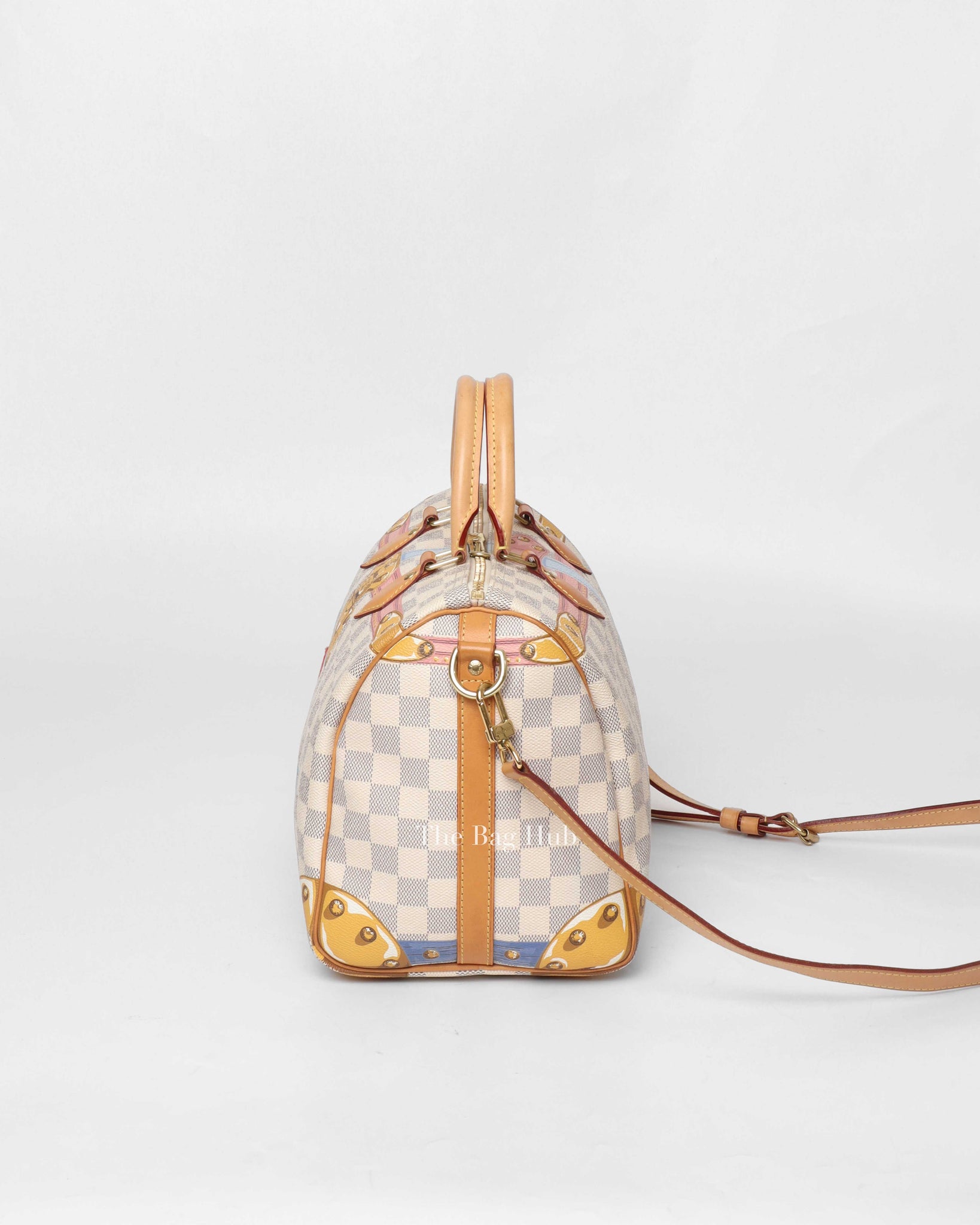 Louis Vuitton Damier Azur Limited Edition Summer Trunk Speedy 30 Bandouliere Bag-5