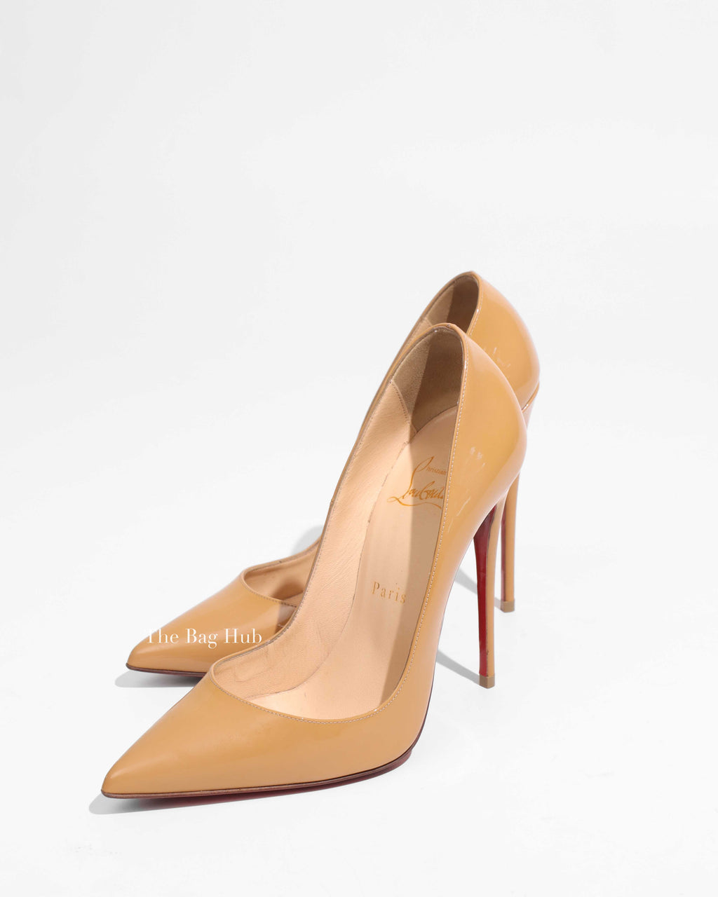 Christian Louboutin Nude Patent Calf Leather Pumps Size 37-1