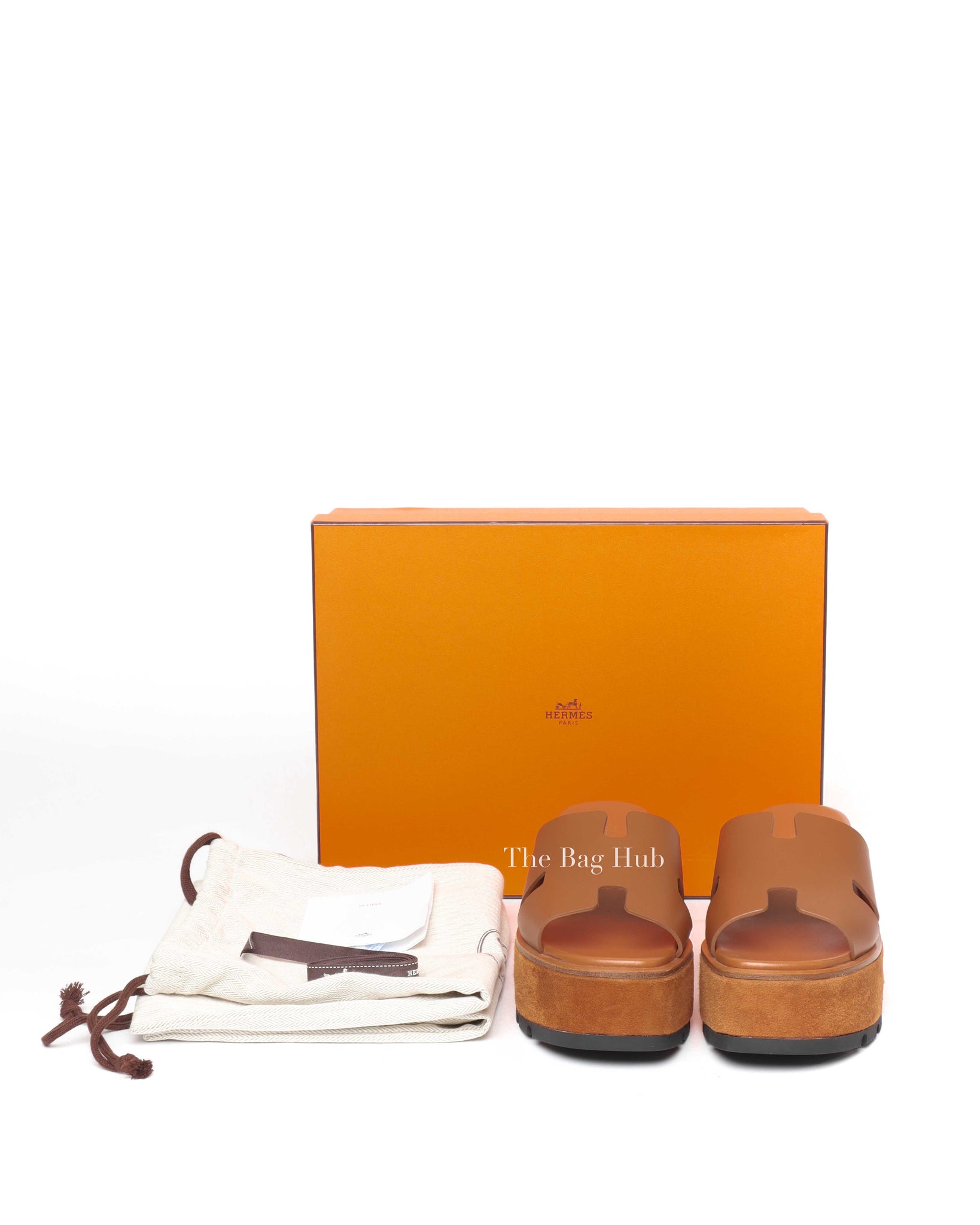 Hermes Gold Calfskin/Suede Eze Sandals Size 39-9