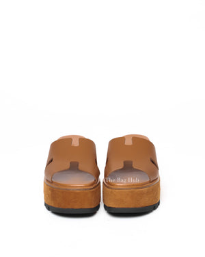 Hermes Gold Calfskin/Suede Eze Sandals Size 39-3