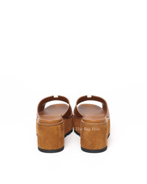 Hermes Gold Calfskin/Suede Eze Sandals Size 39-6