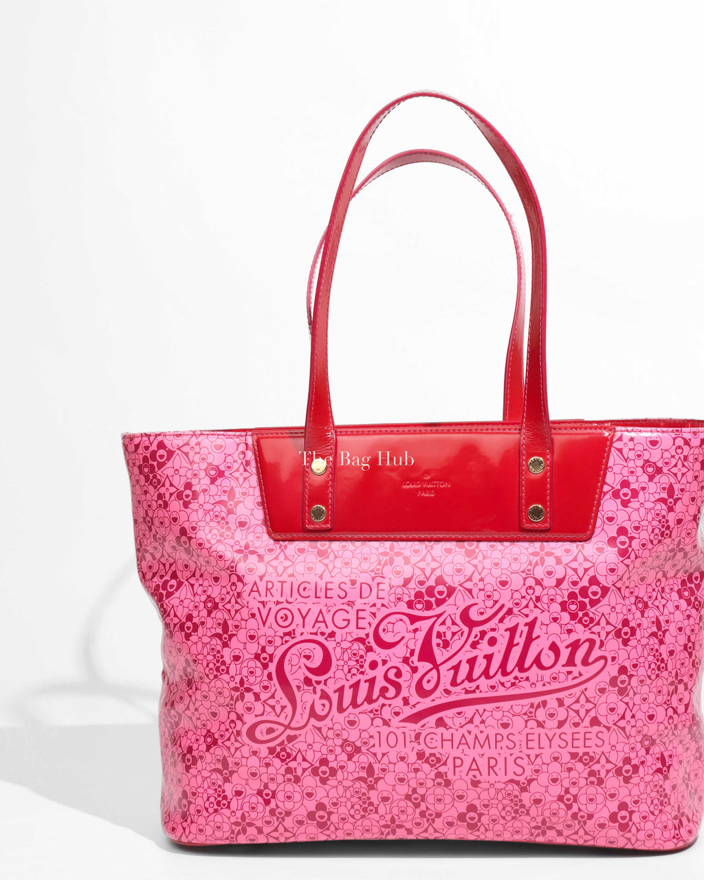 Louis Vuitton Pink/Red Patent Leather Cosmic Blossom PM Tote Bag-1