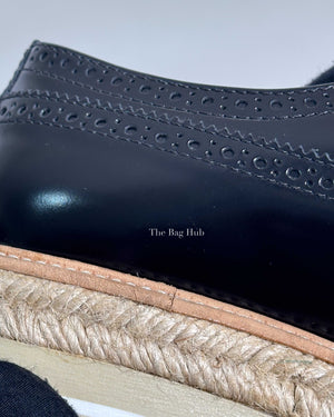 Prada Black Brogues Wingtip Espadrilles Size 36.5