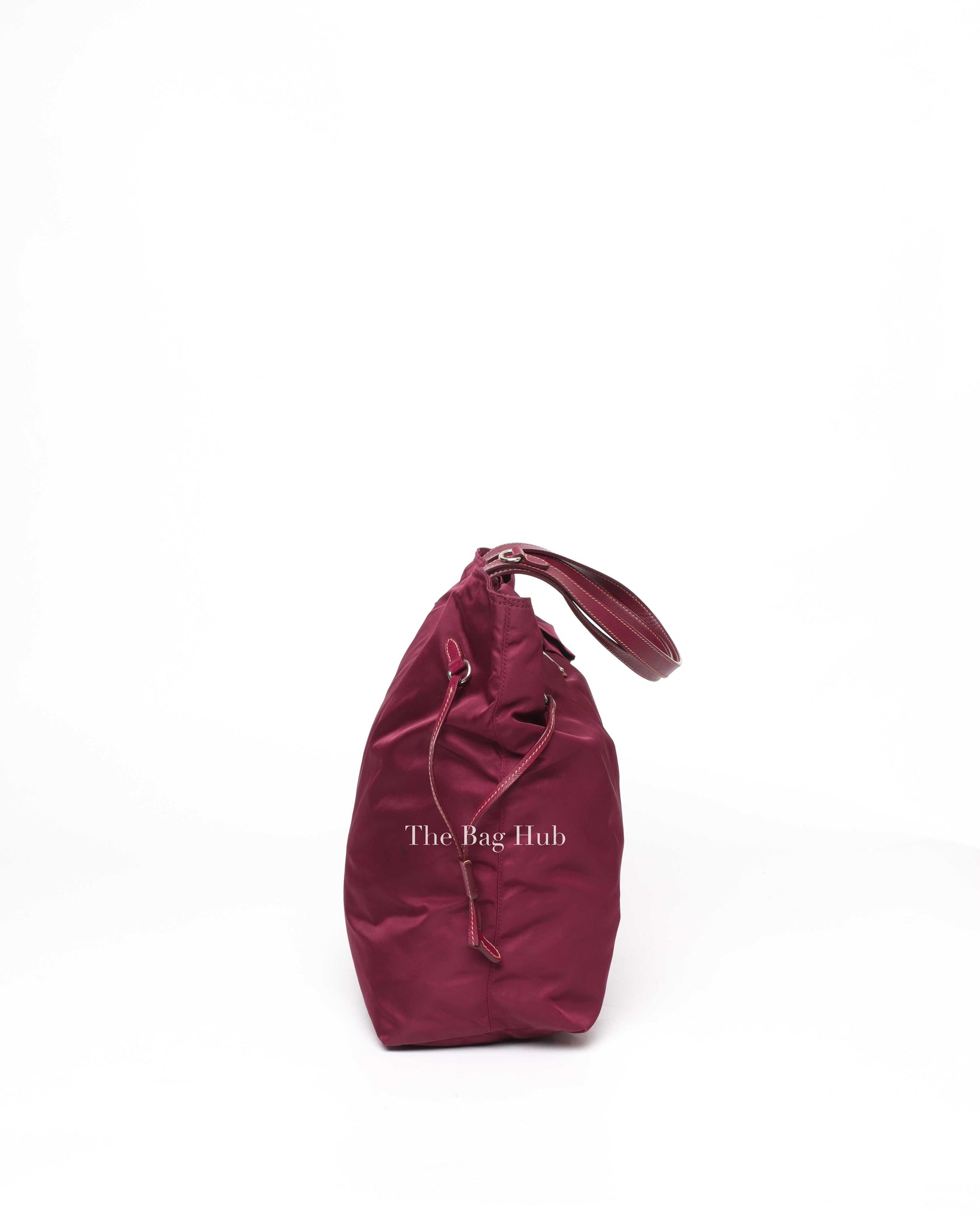 Prada Wine Tessuto Bow Tote Bag