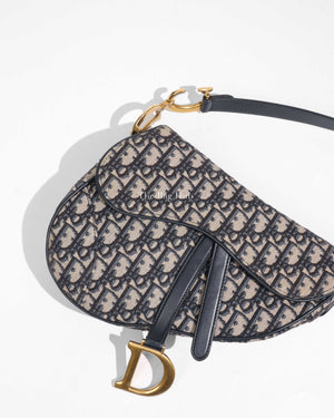 Dior Blue Oblique Saddle Bag Designer Brand Authentic Dior The Bag Hub