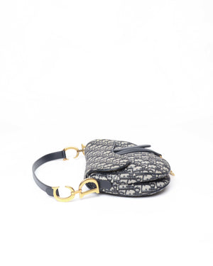 Dior Blue Oblique Saddle Bag-4