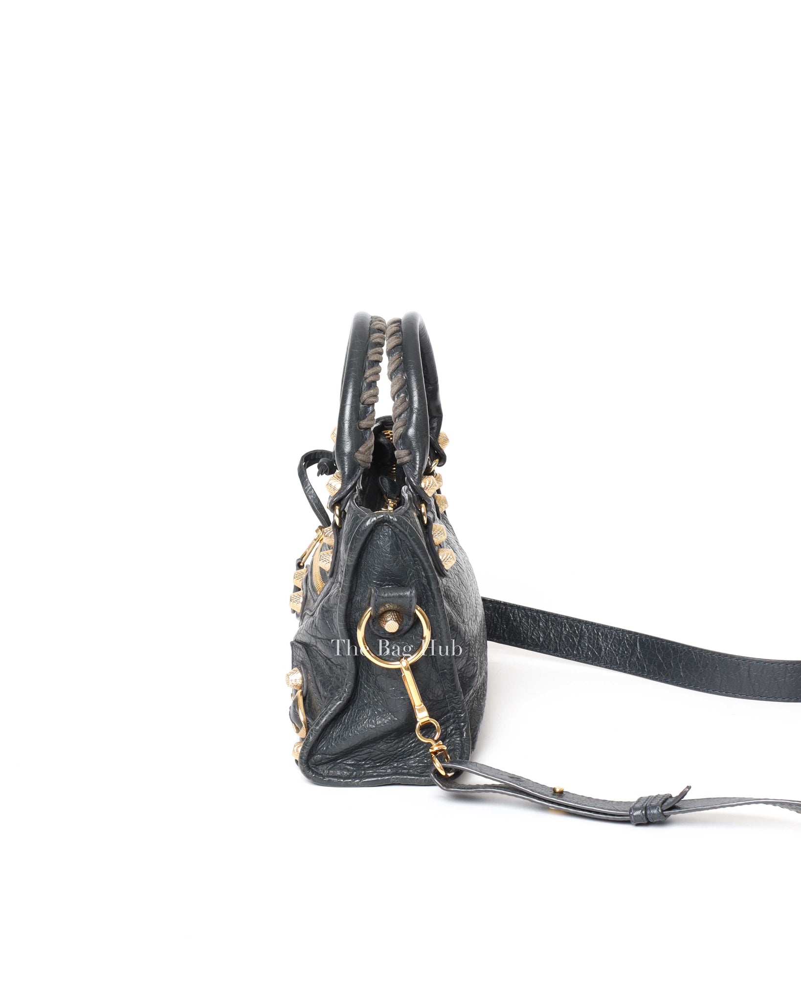 Balenciaga Anthracite Lambskin Mini City G12 GHW Crossbody Bag-5