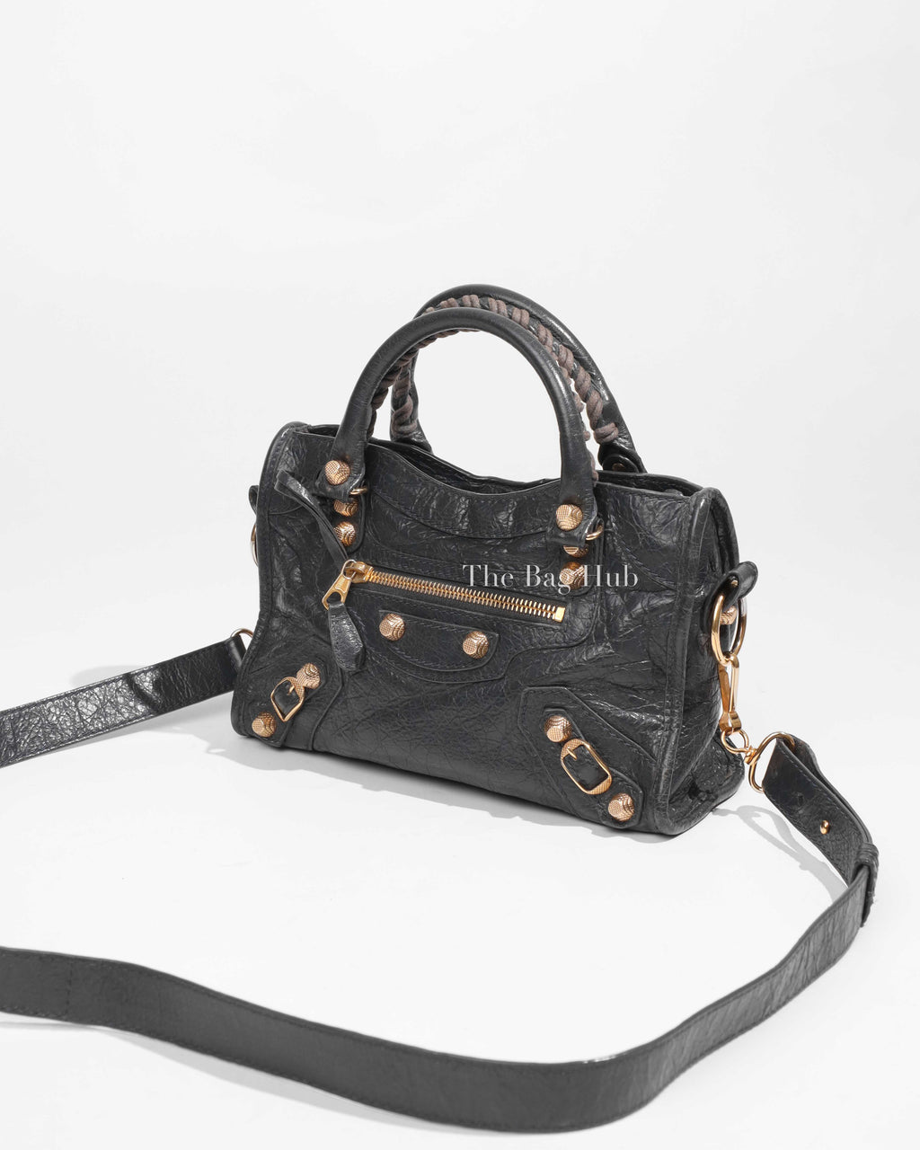 Balenciaga Anthracite Lambskin Mini City G12 GHW Crossbody Bag-1