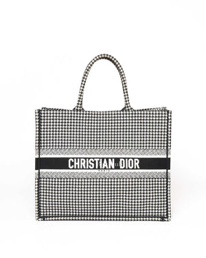 Dior White/Black Large Embroidery Book Tote-2