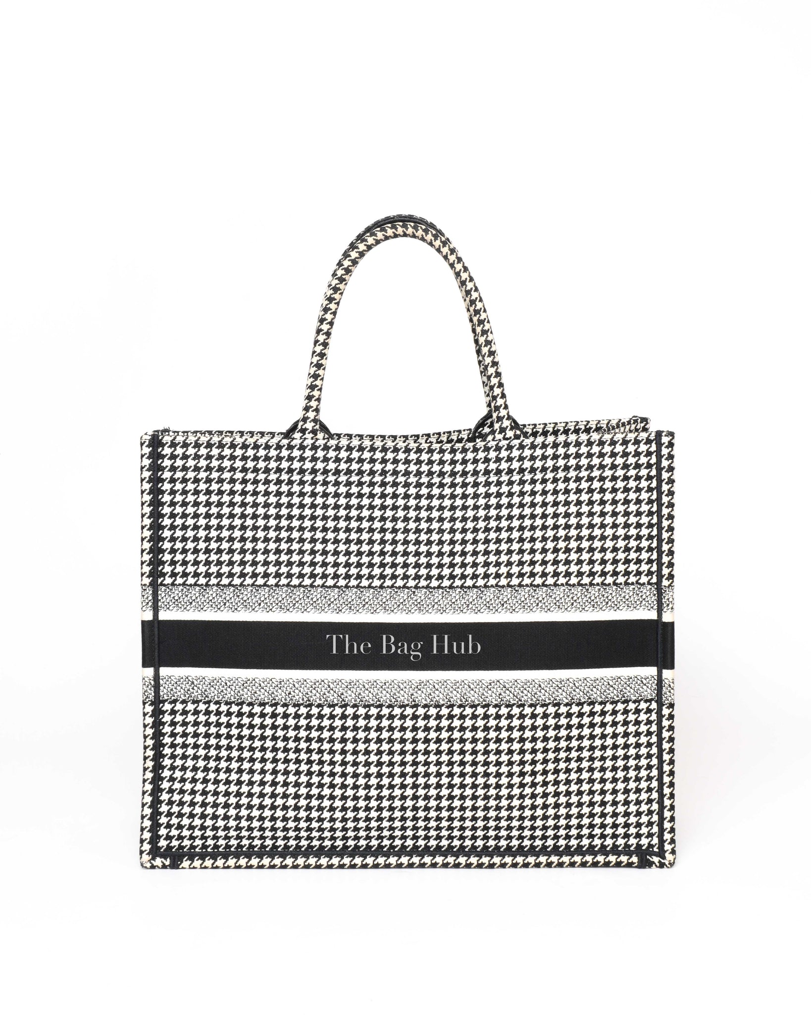 Dior White/Black Large Embroidery Book Tote-3